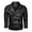 Black, variant on Men's Long Sleeve V-Neck Faux Leather Notch Lapel Short Jacket Solid Color Casual Autumn And Winter Baseball Uniform Leather Jacket Leather Jacket