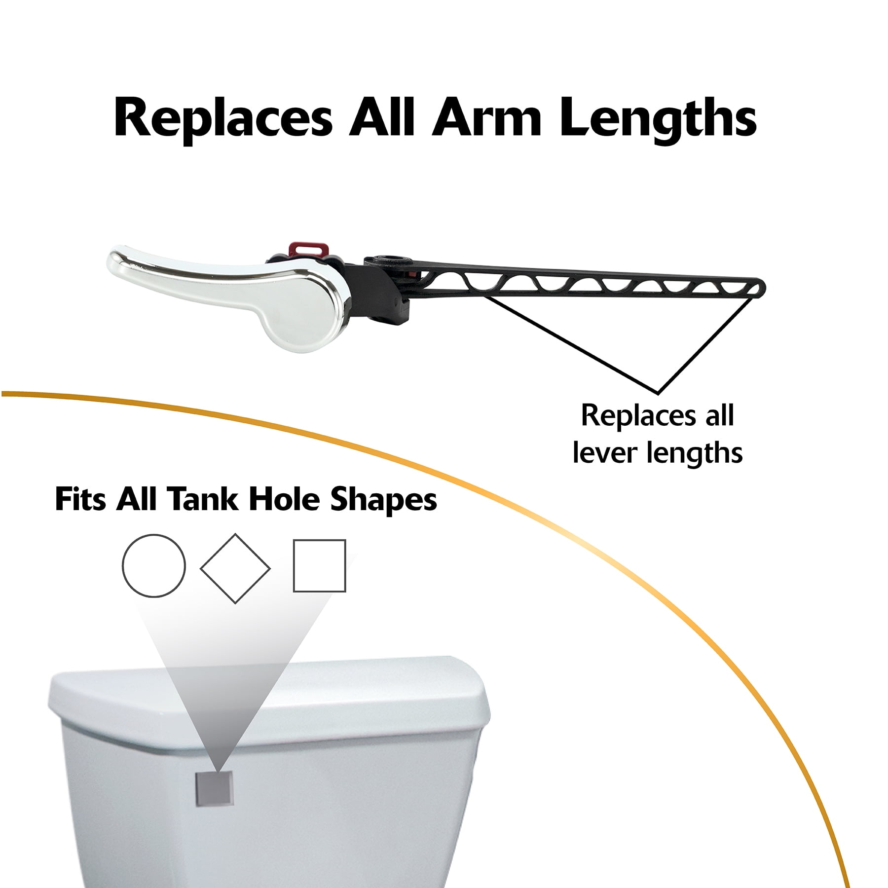 Kohler Toilet Flush Handle Replacement, Fits Side Mount Toilet Tank Lever, Chrome Polished