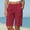 Wine, variant on Women's Cotton Blend Solid Color Knee Length Shorts Elastic Waist Casual Summer Beach Shorts with Pockets Beige XL(XL)