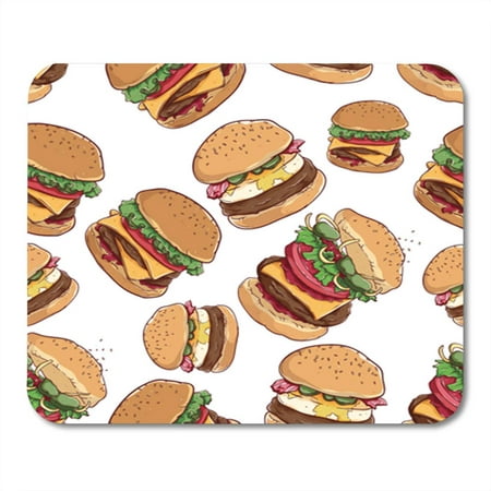 SIDONKU American Cheese Burger and Egg in Using Coloring Sketch Mousepad Mouse Pad Mouse Mat 9x10