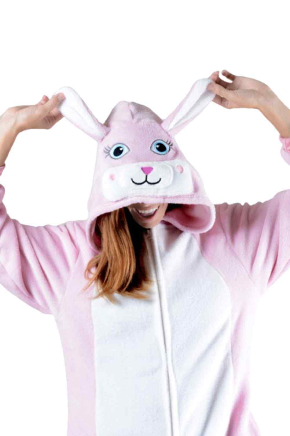 Women's Plush Animal Onesie Pajama, Bunny, L/XL