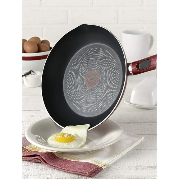 Excite ProGlide Nonstick Fry Pan Set with Thermo-Spot, 8 Inch & 10.5 Inch, Rio Red