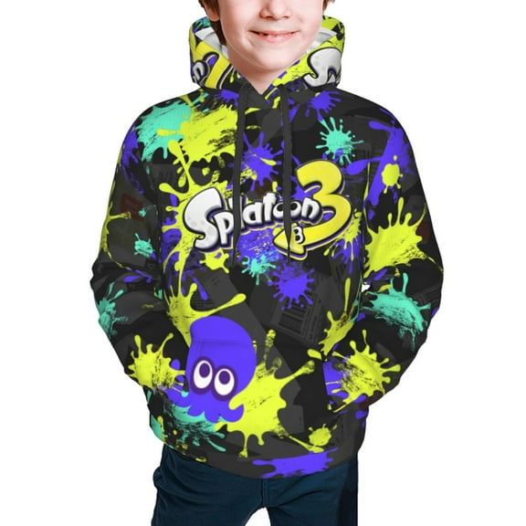 Splatoon 3 Kids' Hoodie 3d Print Sweatshirt Soft Pullover Hooded With Big Pockets For Boys Or Girls Small