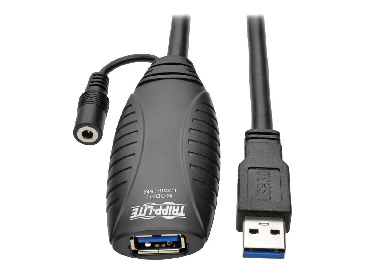 Tripp Lite 15M USB 3.0 Active Superspeed Extension Repeater Cable USB-A M/F - USB extension cable - USB Type A (M) to USB Type A (F) - USB 3.0 - 49 ft - active - black