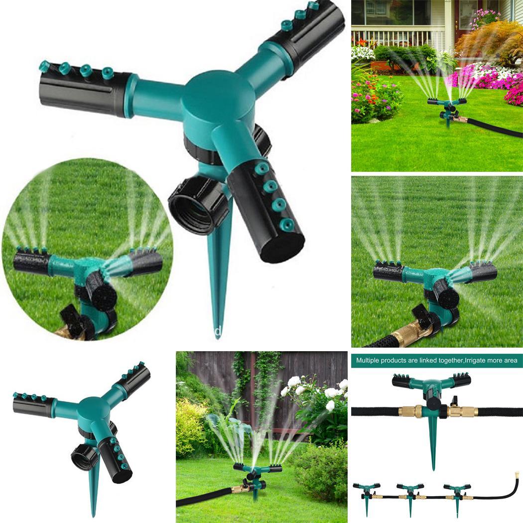 Three Fork Sprinkler Sprinklers Home Garden Automatic Rotating Ground