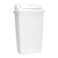 Mainstays 13 gal Plastic Swing Top Lid Kitchen Trash Can, 2 Pack, White
