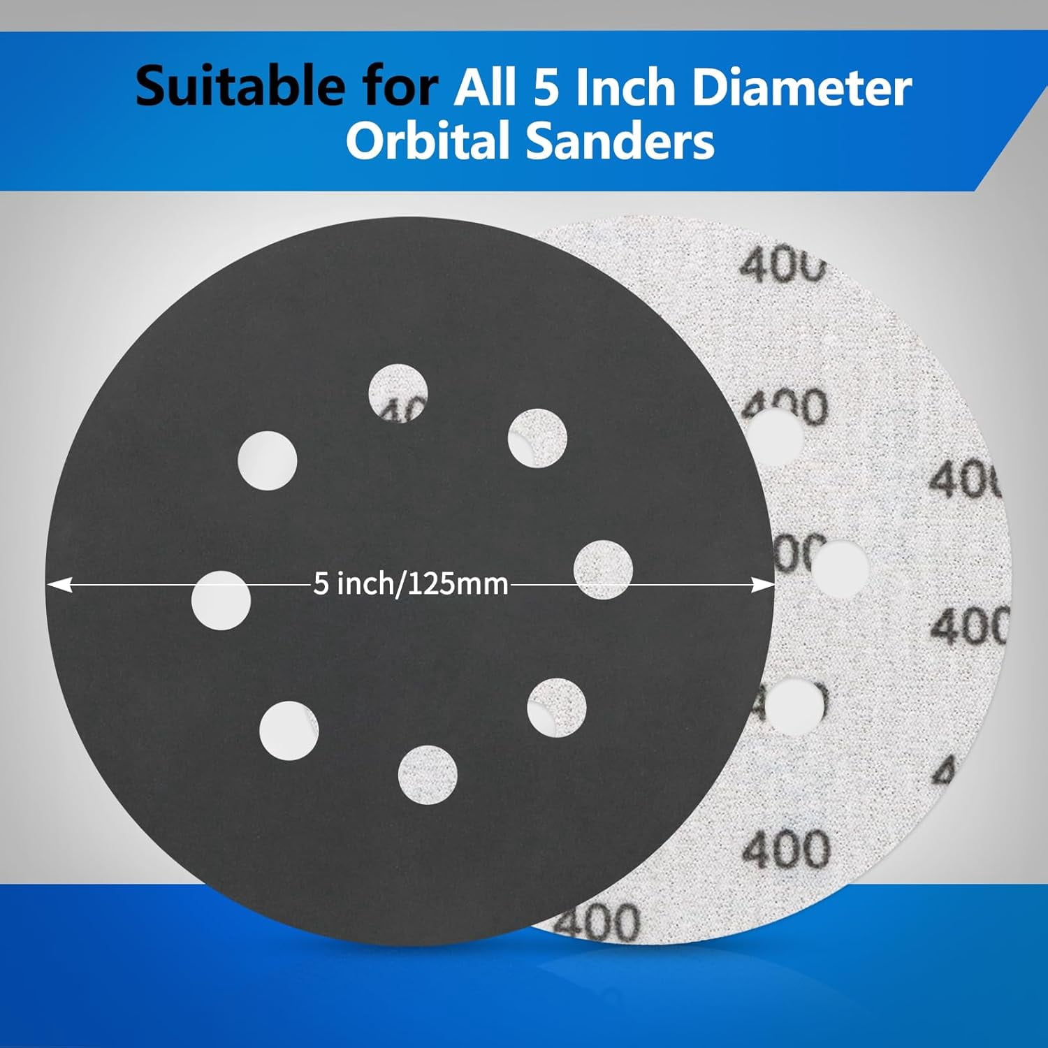 70 Pieces Wet Dry Sanding Discs, 5 Inch 8 Holes Hook and Loop 400/600/800/1000/1500/2000/3000 Assortment Grits for Orbital Sander Automotive Wood Metal Plastic Sanding Polishing