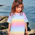 thumbnail image 2 of WhouRiu Girls Fashion Striped Graphic Tees Kids Short Sleeve Crew Neck Tshirt Comfortable Cute Casual Summer T Shirts,12-13 Years, 2 of 4