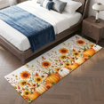 thumbnail image 3 of Hallway Runner Rug 2'x6', Orange Pumpkins Fall Kitchen Runner Rugs Non-Slip Carpet Mats, Thanksgiving Botanical Sunflower Autumn Bedside Rugs Runners Washable Floor Carpet for Bathroom Laundry Room, 3 of 7