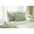 thumbnail image 6 of 2 Pack Sage Green White Plaid Ruffles Pillow Shams Checkered Pillowcases Gingham Standard Size Pillow Cases Washed Cotton Farmhouse Cottage Pillow Covers for Bed/Sofa(Sage Green/White Plaid), 6 of 9