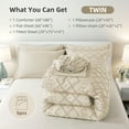 thumbnail image 5 of Vccoem 5-Piece Twin Comforter Set Bed in a Bag - Cream Boho Tufted Luxury Bedding Set, Ultra Soft & Breathable All Season Comforter with Sheets & Pillowcases, 5 of 8