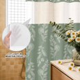 thumbnail image 3 of No Hook Shower Curtain, Dark Green Botanical Shower Curtains for Bathroom with See Through Top Window, Pastoral Elegant Spring Floral Waterproof & Washable Bath Curtain Stand Up Stall 36"x72", 3 of 9