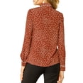 thumbnail image 4 of MODA NOVA Junior's Long Sleeve Button Down Polka Dots Shirt Caramel XL, 4 of 6
