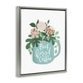 thumbnail image 3 of Stupell Industries Floral But First Coffee Quotes and Sayings Painting Gray Floater Framed Canvas Art Print Wall Art, 17 x 21, 3 of 9