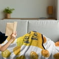 thumbnail image 3 of Saying Soft Flannel Fleece Throw Blanket, Vibrant Colored No Stress Relax Phrase on Speech Bubble, Cozy Plush for Indoor and Outdoor Use, 50" x 60", Earth Yellow Orange, by Ambesonne, 3 of 5