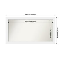 Amanti Art Custom Framed Wall and Bathroom Mirror (28 x 51 in.), Corvino White Frame