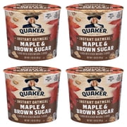 (4 pack) Quaker Maple & Brown Sugar Flavored Instant Oatmeal, 1.69 oz Cup, 1 Count