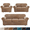Camel, variant on Velvet Plush Sofa Covers, Armhair Loveseat Couch Slipcover with Separate Cushion Cover (Camel, For 3-Seater Sofa)