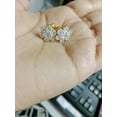 thumbnail image 2 of 1 Ct Round Cut Moissanite Cluster Stud Earrings 14K Yellow Gold Plated Silver, 2 of 2