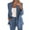 42# Blue, variant on YDDIAN Women 2 Piece Outfits Business Casual Outfits 2024 Dressy Casual Pant Suits Plus Size Wide Pants Suit Set Black 3XL