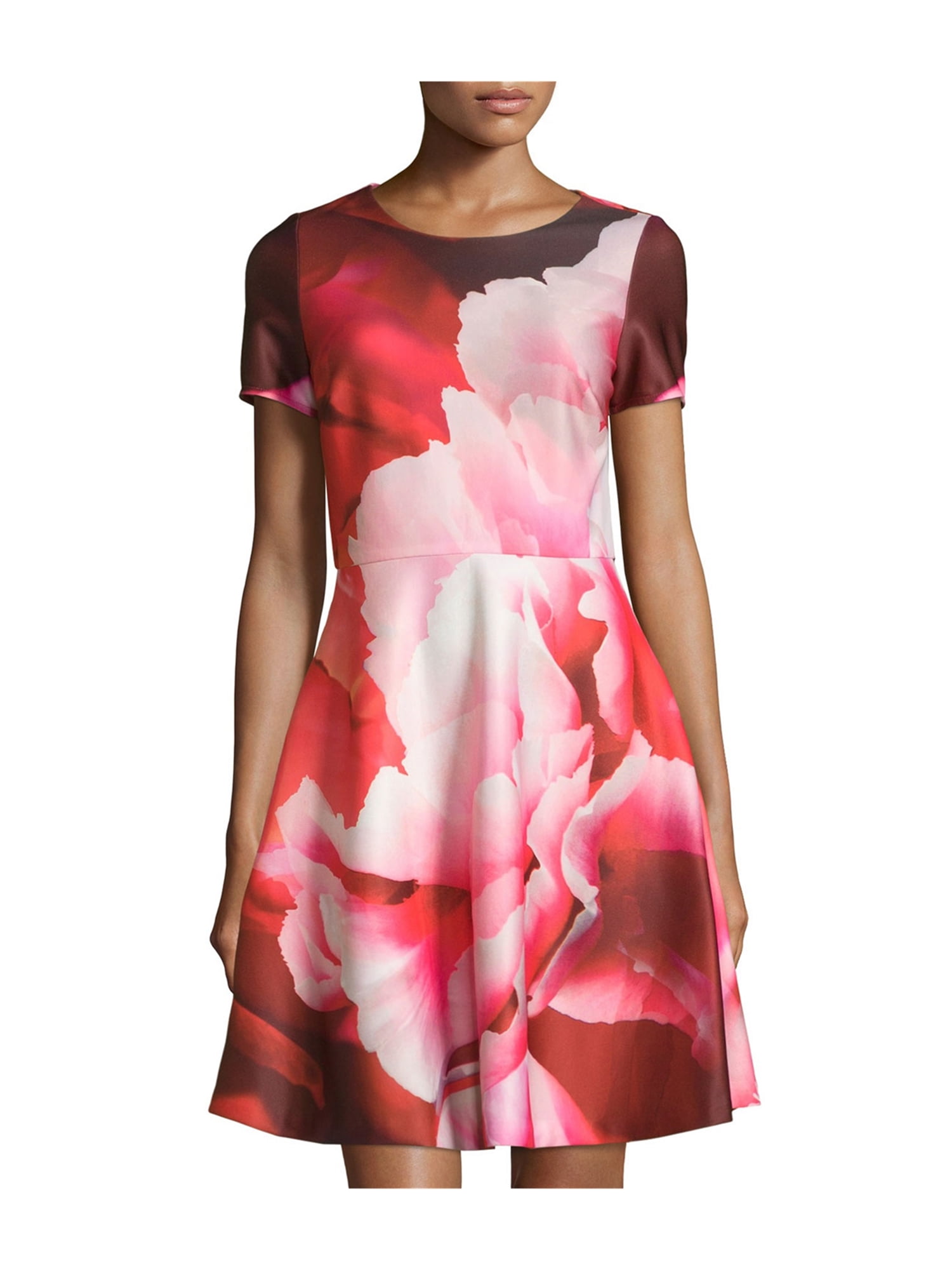 Julia Jordan - Julia Jordan Womens Floral A-line Fit & Flare Dress, Red, 6 - Walmart.com