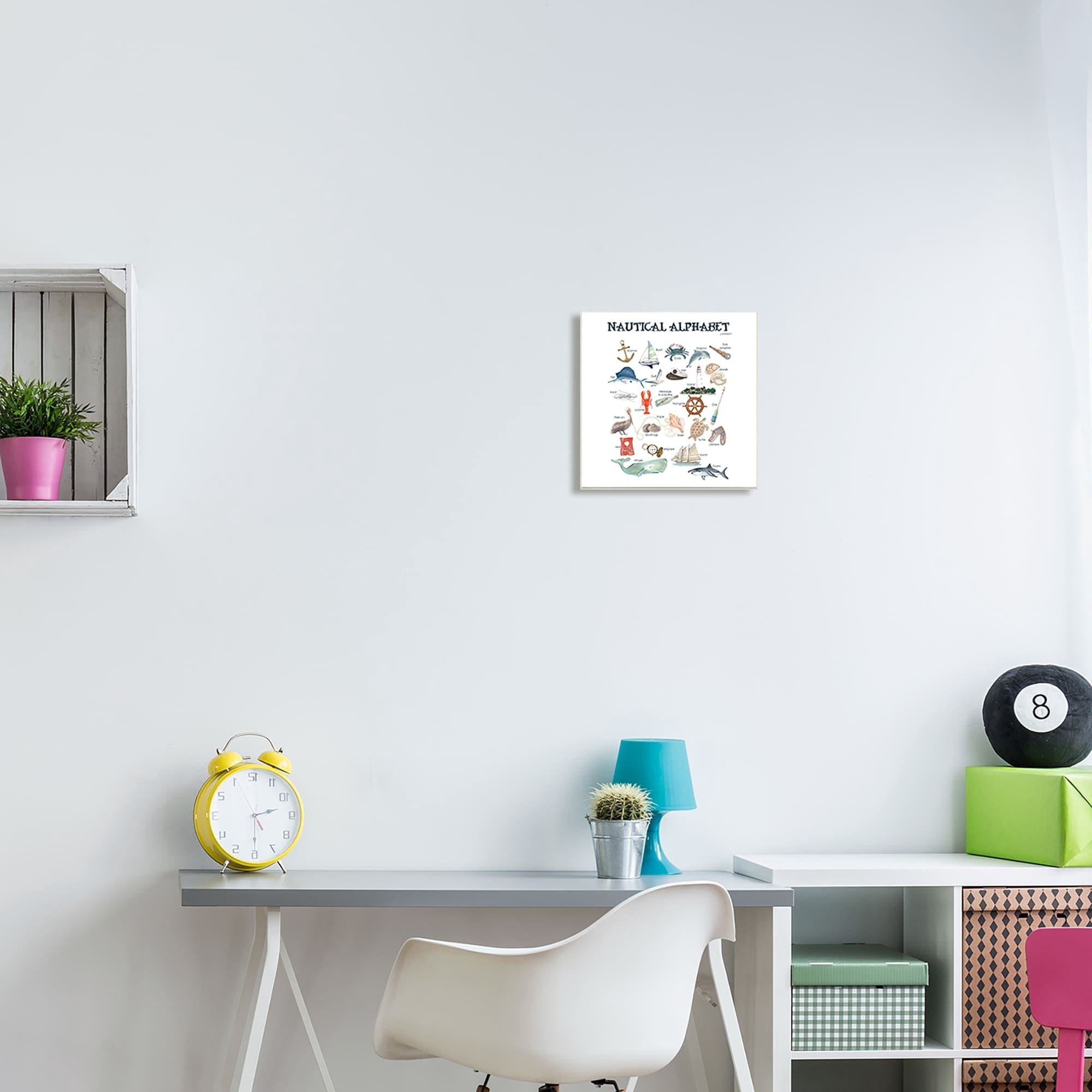 Stupell Industries Educational Nautical Alphabet Learning Chart Marine Wildlife Graphic Art Unframed Art Print Wall Art, Design by Dishique