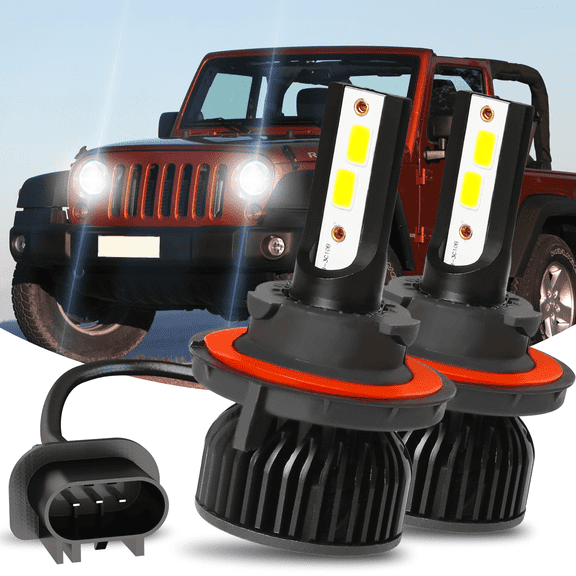 LED Headlight Bulb High Low Beam White for 2007-2022 Jeep Wrangler 2008 2009 2010 2011 2012 2013 2014 2015 2016 2017 2018 2019 2020 2021