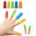 thumbnail image 2 of Silicone Gel Finger Cots & Thumb Protector for Arthritis, 3PCS Silicone Finger Sleeve Covers for Cracking Pain Relief, Durable Reusable Guard for Cuts, Wounds & Injury Support(Green,1.7x0.7"), 2 of 5