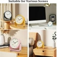 thumbnail image 6 of 3" Analog Alarm Clock - Silent Non Ticking Small Clock, Rotatable Stand Metal Desk Clock, Simple Design for Living Room Decor/Bedroom/Bedside/Shelf (Yellow), 6 of 7