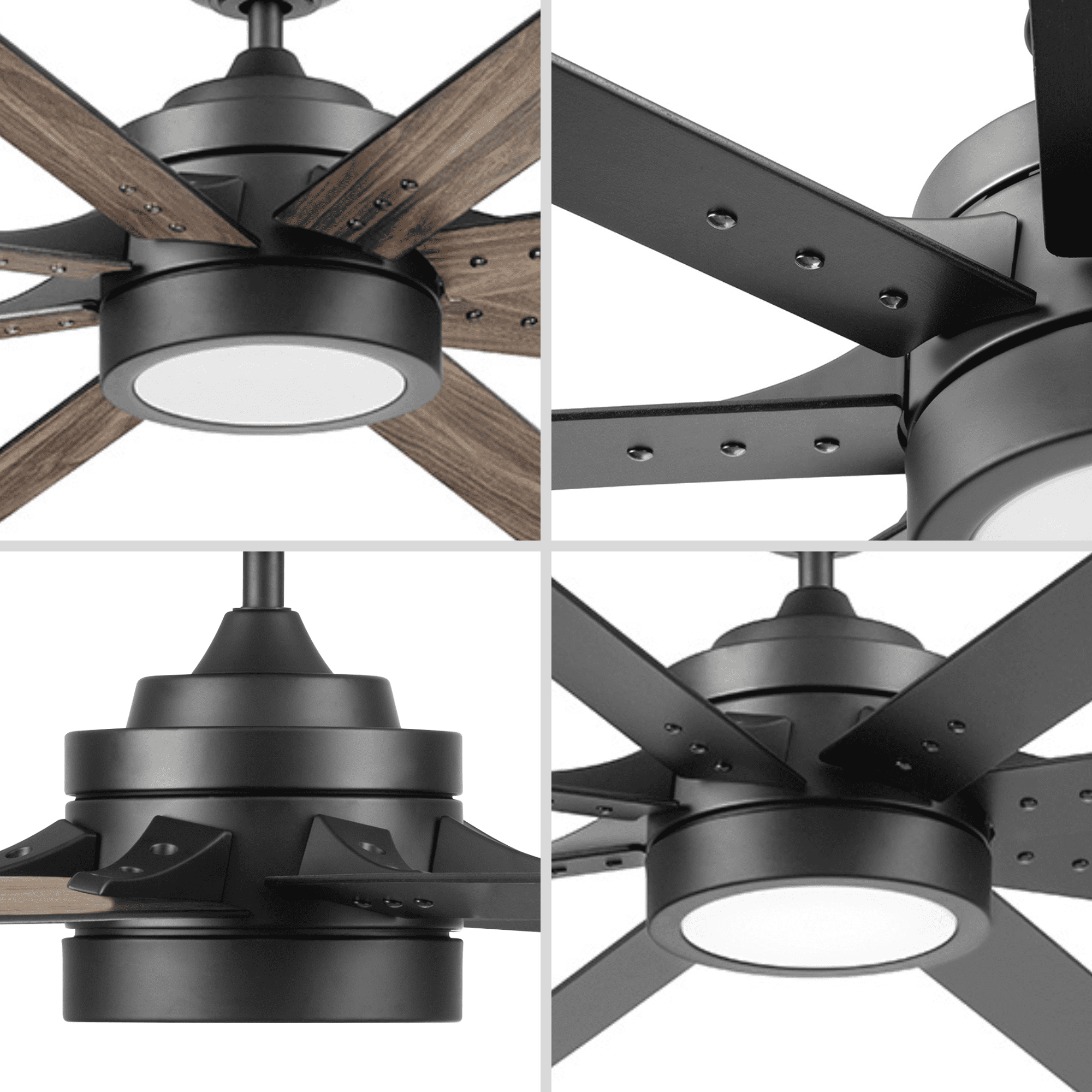 Better Homes & Gardens 62'' Black Modern LED Angled Indoor Ceiling Fan with Remote