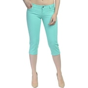 Hey Collection Juniors Plus-Size Brushed Stretch Twill Skinny Capri Jeans