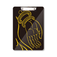thumbnail image 1 of Portapapeles A4 Unbranded negro amarillo mano patrón, 1 of 4