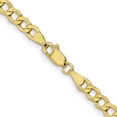 thumbnail image 5 of Auriga Fine Jewelry 10K Yellow Gold 4.3 mm Semi-Solid Curb Link Chain Necklace for Women 16", 5 of 7