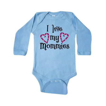 

Inktastic I Love my Mommies- hearts Gift Baby Boy or Baby Girl Long Sleeve Bodysuit