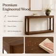 thumbnail image 5 of Aukfa 55.1" Wood Console Table, Narrow Sofa Table with 2-Tier Open Shelf for Entryway Hallway Living Room,Walnut, 5 of 8