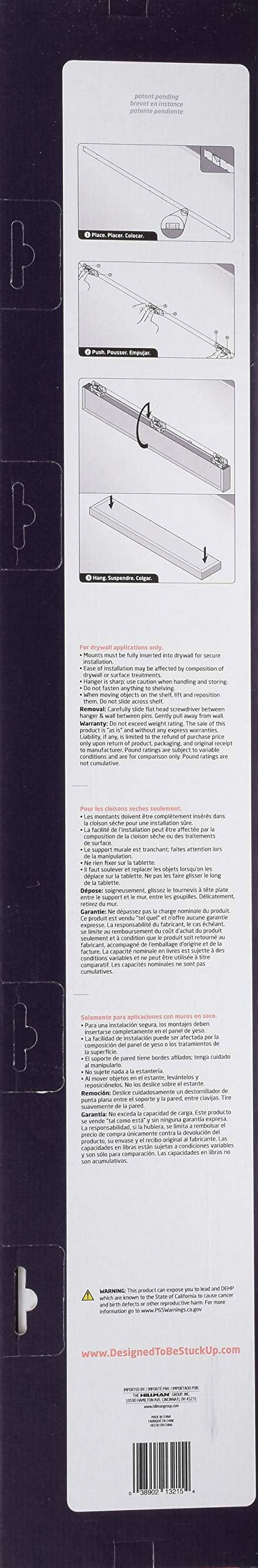 Hillman Fasteners 36 in. High & Mighty Beveled Floating Shelf, Black