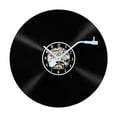 thumbnail image 1 of Reloj de pared de vinilo redondo, silencioso, con números arábigos, decorativo, color negro, ideal para escuela, hogar, granja o, 1 of 9