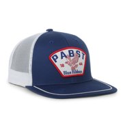 Pabst Blue Ribbon Eagle Logo Structured Trucker Hat, Royal Blue & White, High Crown Snapback