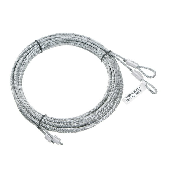 Uxcell 2 Pack 15.6ft Garage Door Cable 0.12'' Dia Torsion Spring Wire Cable for 14ft Garage Door Galvanized Steel