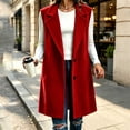 thumbnail image 6 of Xaqiouau Women's Long Sleeveless Trench Coat Lapel Collar Open Front Vest Jacket Casual Button Down Lightweight Duster Waistcoat Outerwear with Pockets, 6 of 6