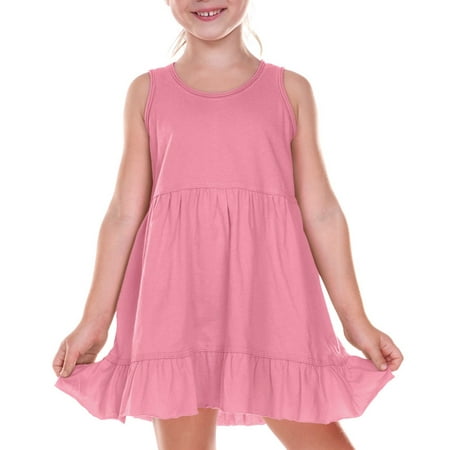 Girls 3-6X Double Raw Edge Tiered Tank Dress, Style PJC0464