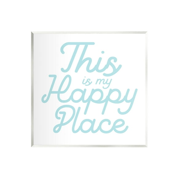 Stupell Industries Blue Happy Place Phrase Graphic Art Unframed Art Print Wall Art, Design by Daphne Polselli
