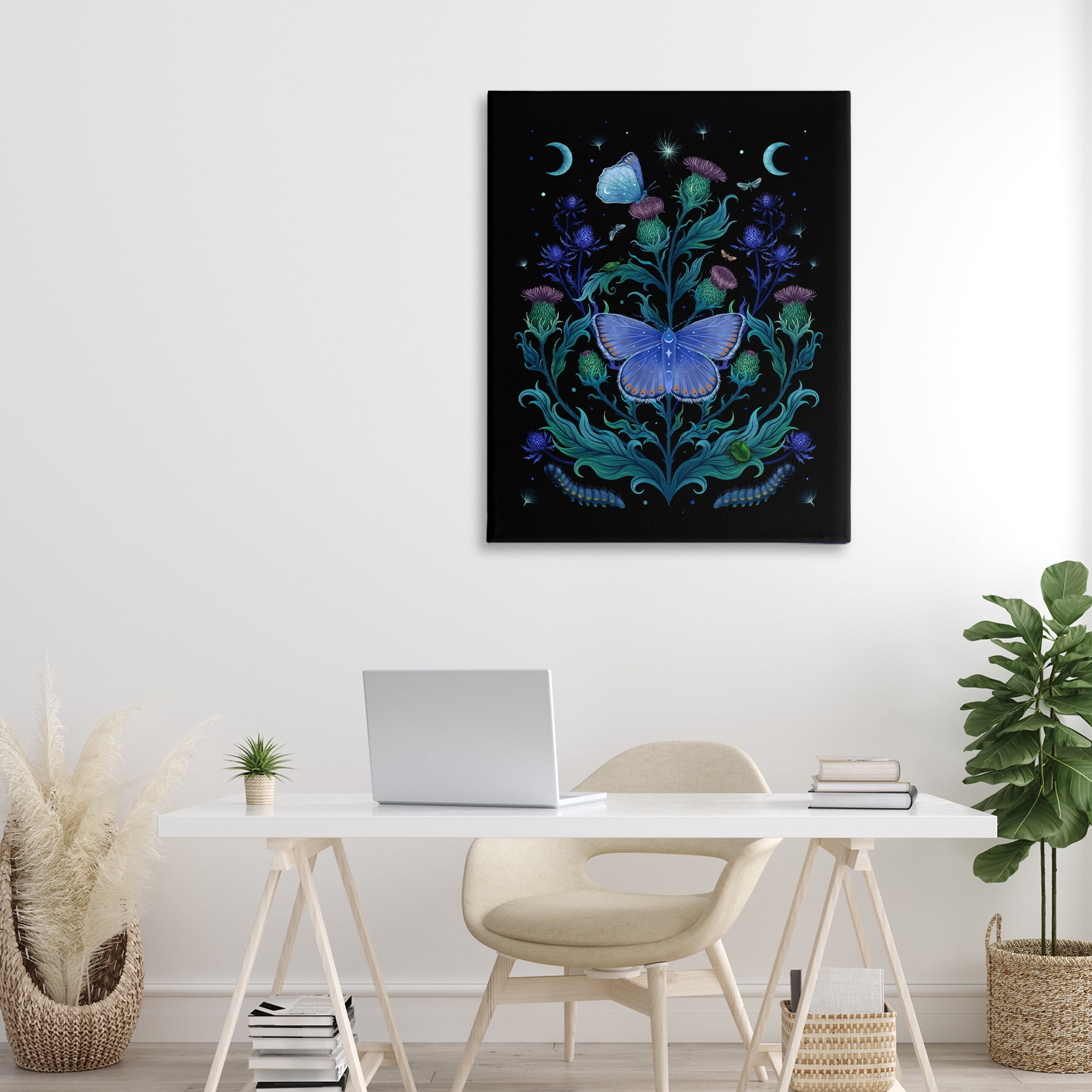 Stupell Industries Thistles & Insects at Night Canvas Wall Art, design by Episodic Drawings