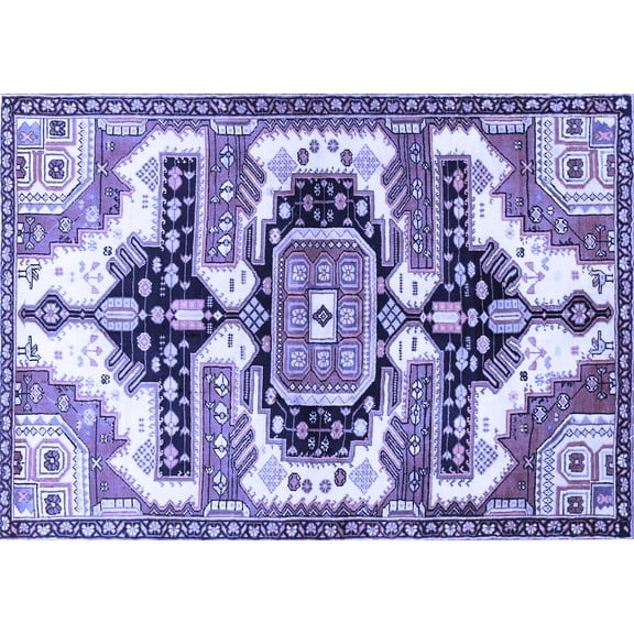 Ahgly Company Indoor Rectangle Persian Blue Traditional Area Rugs, 5' x 7'