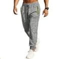 thumbnail image 2 of Pantalones de licra para hombre, de color liso, ajustados, con bolsillos en las piernas y cintura elástica., 2 of 9