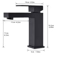 thumbnail image 2 of JERFIT Modern Single Handle Bathroom Sink Faucet, Brushed Black Waterfall Spout Single Hole Vanity Basin Faucet, Solid Brass Construction for Bathroom, 2 of 6