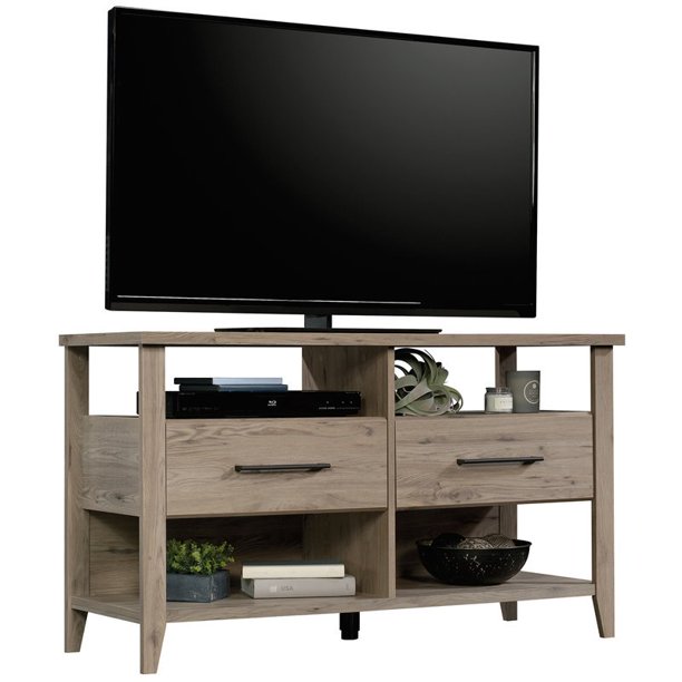 Sauder Summit Station Contemporary Wood 50" TV Stand in Laurel Oak