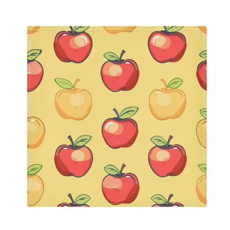 

Napkin Satin Napkin 20*20Inchx4 Kitchen Towel Dinner Plate Towel Decorative Towel Napkin Tea Towel Suitable For Kitchen Table Red and Yellow Apple