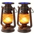 thumbnail image 1 of Promotion d'Automne, Lanternes Solaires d'Extérieur à DEL Lanterne Ouragan avec Flamme, 1 of 3