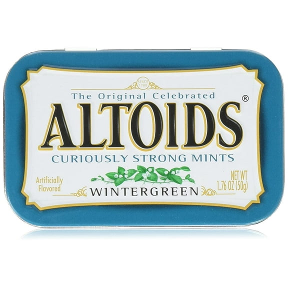 ALTOIDS Curiously Strong Wintergreen Mints, 1.76 oz. Tins (Pack of 6)